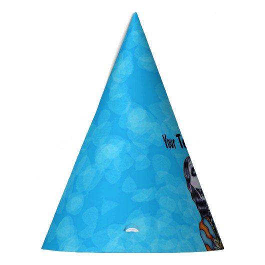 Dame-dag des doods-skelet Cape Aqua blue Feesthoedjes (Links)