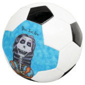 Dame Dag van het Dode Skelet Kaap Witte Bloemen Bl Voetbal (Drie kwart)