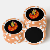 Dame danser in rood op zwart poker chips (Opstapeling)