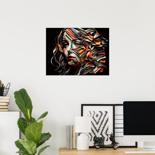 Dame de papier poster (Thuiskantoor)