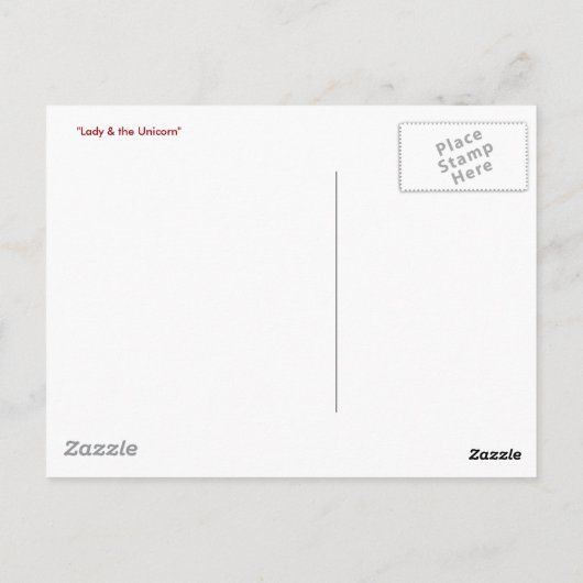 Dame & de Unicorn Briefkaart (Achterkant)