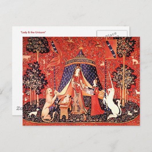 Dame & de Unicorn Briefkaart (Voorkant / Achterkant)