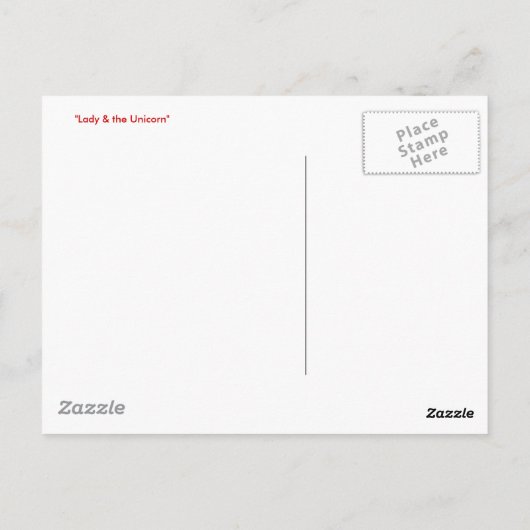 Dame & de Unicorn Briefkaart (Achterkant)