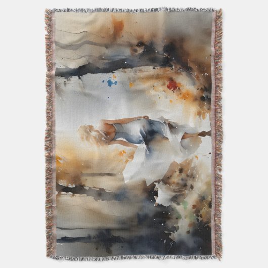 Dame die door een bos loopt deken (Voorkant Verticaal)