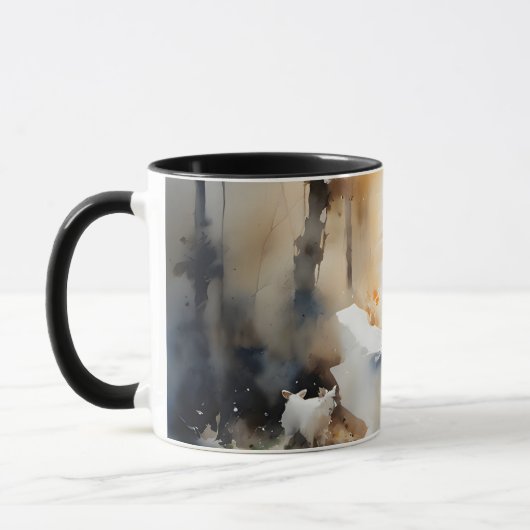 Dame die door een bos loopt mok (Links)