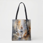 Dame die door een bos loopt tote bag (Voorkant)