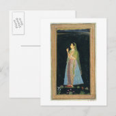 Dame die een bloesem houdt, van het kleine Clive A Briefkaart (Voorkant / Achterkant)