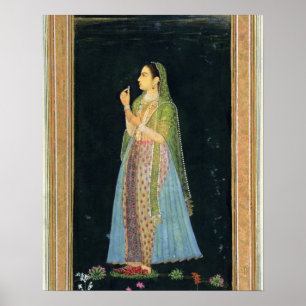 Dame die een bloesem houdt, van het kleine Clive A Poster