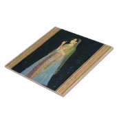 Dame die een bloesem houdt, van het kleine Clive A Tegeltje (Zijkant)