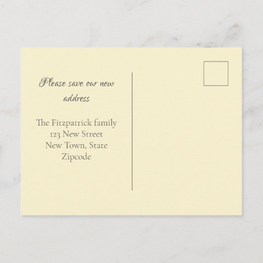  dame die een 'Book Moving Announge' leest Briefkaart (Achterkant)