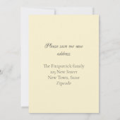 dame die een 'Book Moving Announge' leest Kaart (Achterkant)