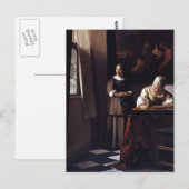 Dame die een brief schrijft briefkaart (Voorkant / Achterkant)