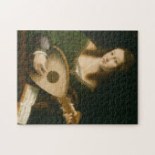 Dame die een luit speelt legpuzzel (Horizontaal)