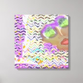 Dame die groene lenzen draagt canvas afdruk (Voorkant)