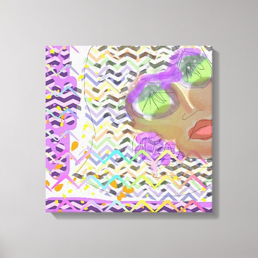 Dame die groene lenzen draagt canvas afdruk (Voorkant)