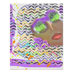 Dame die groene lenzen draagt perfect poster