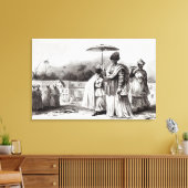 Dame die het kind naar Baptisme brengt Canvas Afdruk (Insitu (Woonkamer))