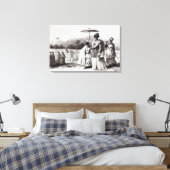 Dame die het kind naar Baptisme brengt Canvas Afdruk (Insitu (Slaapkamer))