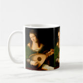 Dame die Lute Fine Art Renaissance Painting speelt Koffiemok (Links)