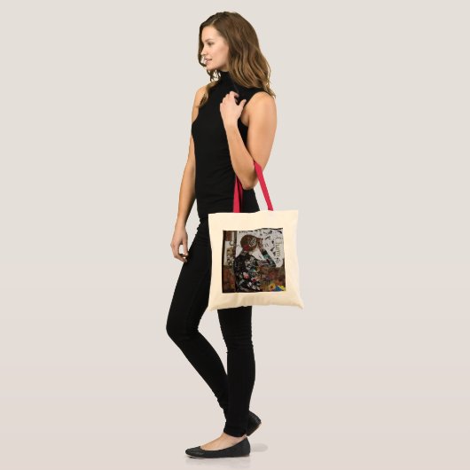 dame die op de rand van de afgrond kijkt tote bag (Voorkant (model))