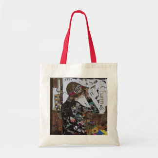  dame die op de rand van de afgrond kijkt tote bag