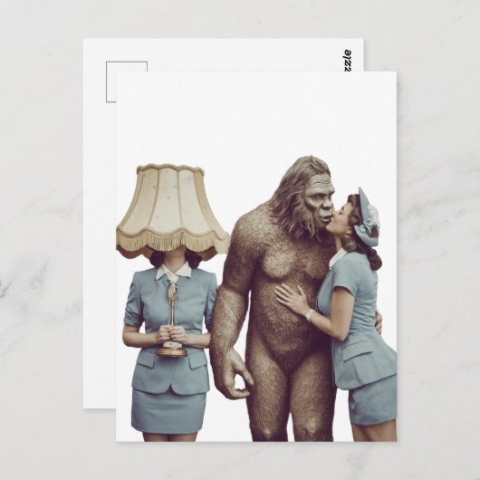  dame die Sasquatch kust Briefkaart (Voorkant / Achterkant)