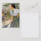 Dame Digging in haar bloementuin Visitekaartje (Voorkant / Achterkant)