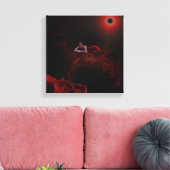 Dame dood in het rood canvas afdruk (Insitu (Woonkamer))
