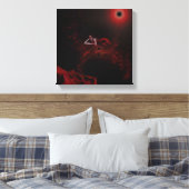 Dame dood in het rood canvas afdruk (Insitu (Slaapkamer))