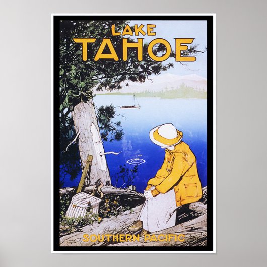 Dame door het Poster van het Travel van het Tahoe (Voorkant)