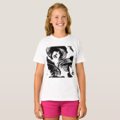 Dame draagt een Pet T-shirt (Voorkant volledig)