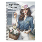  Dame Dragen Bloemen Inspirerend Journal Notitieboek (Voorkant)