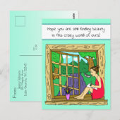 Dame Drawing over je handgetekende Cartoon Lady Dr Briefkaart (Voorkant / Achterkant)