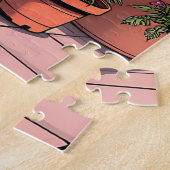  dame Drink koffie buiten ontspannen Legpuzzel (Zijkant)