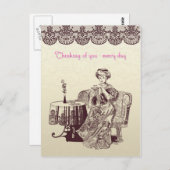 dame drink thee briefkaart (Voorkant / Achterkant)