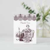 dame drink thee briefkaart (Staand voorkant)