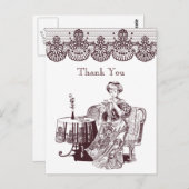 dame drink thee briefkaart (Voorkant / Achterkant)