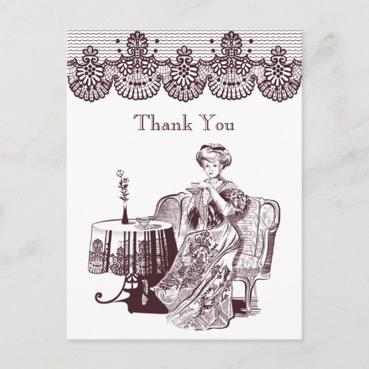 dame drink thee briefkaart (Voorkant)