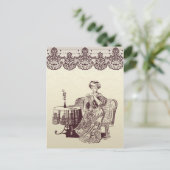 dame drink thee briefkaart (Staand voorkant)
