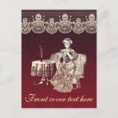 dame drink thee briefkaart (Voorkant)