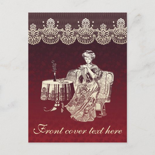 dame drink thee briefkaart (Voorkant)