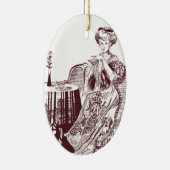 dame drink thee keramisch ornament (Rechts)