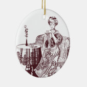 dame drink thee keramisch ornament (Rechts)