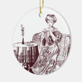 dame drink thee keramisch ornament (Links)