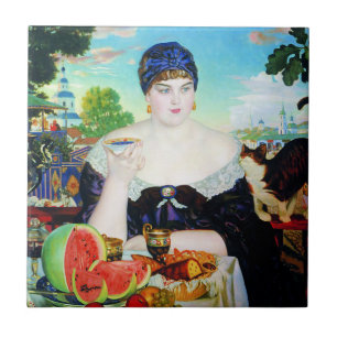 Dame Drink thee met Cat Tile Tegeltje