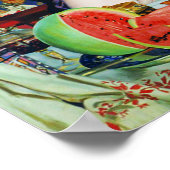 Dame Drink thee met kat Poster (Hoek)