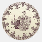 dame drink thee ronde sticker (Voorkant)