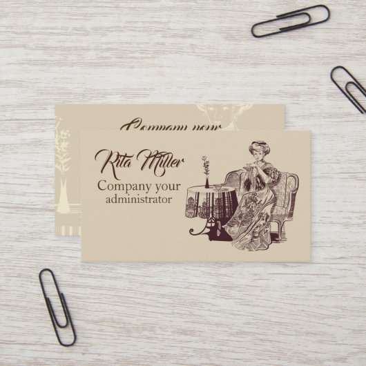 dame drink thee visitekaartje (Voorkant / Achterkant in situ)