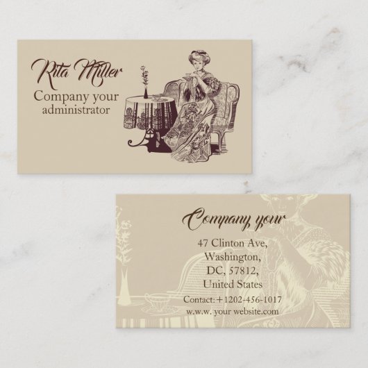 dame drink thee visitekaartje (Voorkant / Achterkant)