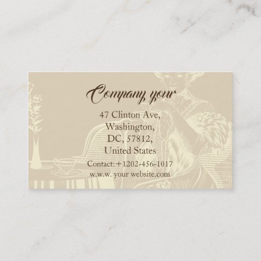 dame drink thee visitekaartje (Achterkant)